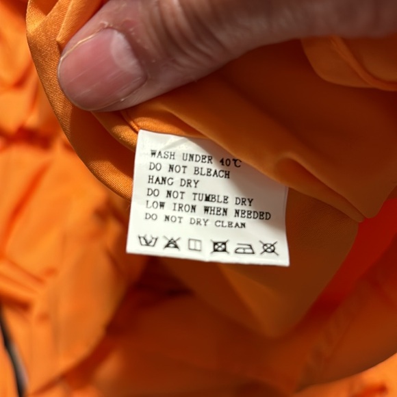 Orange romper with tie on back size small - Picture 4 of 5